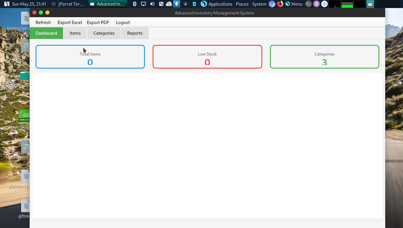 Advanced Inventory System Screenshot
